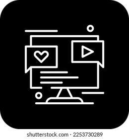 Social Media Feedback icons with black filled line style
