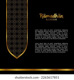 Social media feeds and greeting cards. Ramadan kareem. With a black background and Islamic ornaments. Vectors and illustrations templates. 