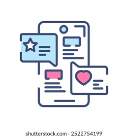 Social Media Fill Color Icon, Vector illustration