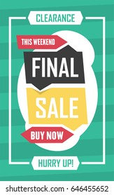 Social media final sale banner. Vector illustrations for website and mobile website banners, posters, email and newsletter designs, ads, promotional material