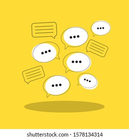 Social Media Flat Concept with Speech Bubles Messages Vector Illustration EPS10