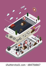 Social media flat concept template vector 