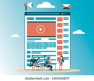 Social media. Flat design modern vector illustration concept.