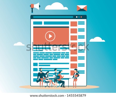 Social media. Flat design modern vector illustration concept.