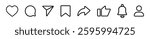 Social media flat icon, Set of social media user interface icons vector illustration, Like, comment, share, save, forward, notification and profile icons isolated. symbols of social media clipart.