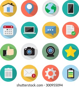 Social media flat icon set