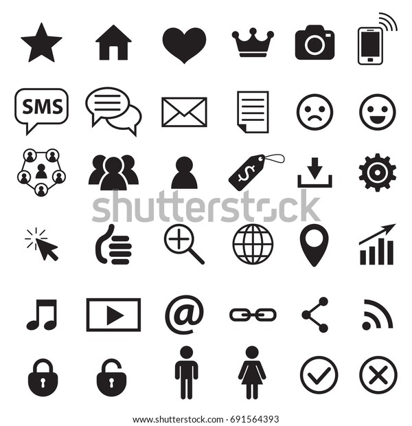 Social Media Flat Icon Signs Social Stock Vector Royalty Free