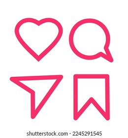 Imagen del vector de iconos planos de medios sociales