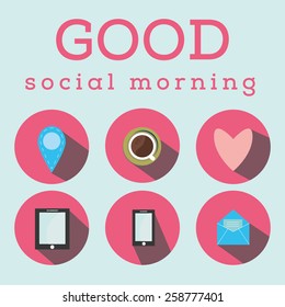 Social media flat icons
