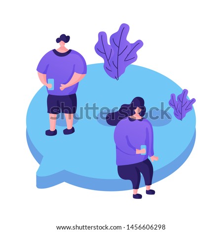 social media flat illustration vector