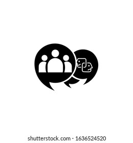Social media, Flat style vector illustration, Emblem design on white background