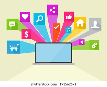 Social Media Flat Vector Icon Design Illustration