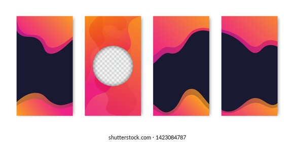 Social media fluid style poster templates set. Banner, cover, print, promotion, sale, greeting, ad, web, page, header, landing.