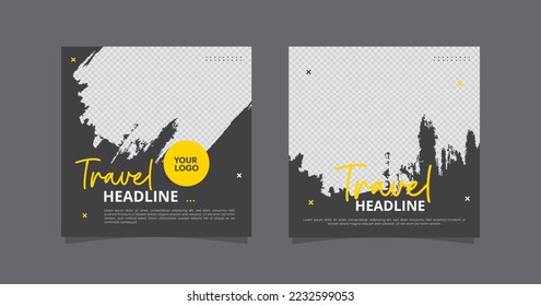 Social media flyer poster travel template design 