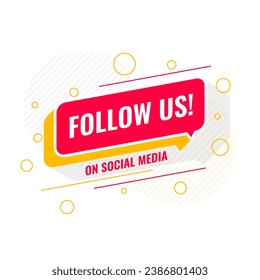 social media follow us template for channel promo vector