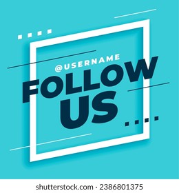 social media follow us web template in modern style vector