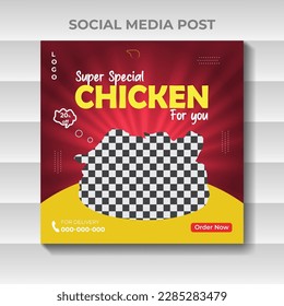 Social media Food chicken fry promotion and banner post template