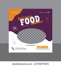 Social Media food menu template design.