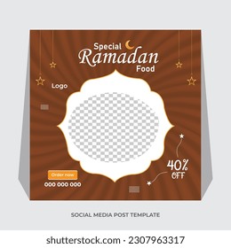 Social media food post design template .