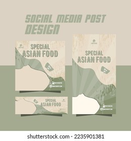 social media food post restaurant food flyer or asian food flyer design