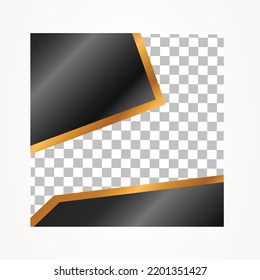 Social media frame background gold