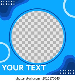 social media frame design in abstract style and blue color.