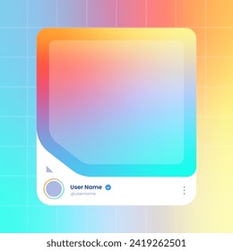 Social media frame isolated template. Colorful social media interface.
