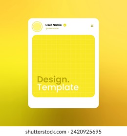 Social media frame isolated template. Colorful social media interface.