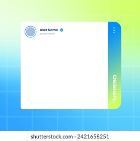 Social media frame isolated template. Colorful social media interface.