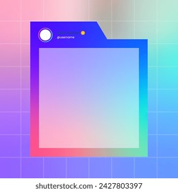 Social media frame isolated template. Colorful social media interface.