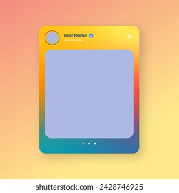 Social media frame isolated template. Colorful social media interface.