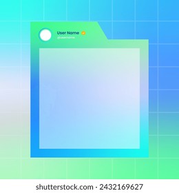 Social media frame isolated template. Colorful social media interface.
