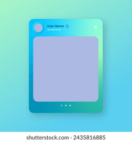 Social media frame isolated template. Colorful social media interface.