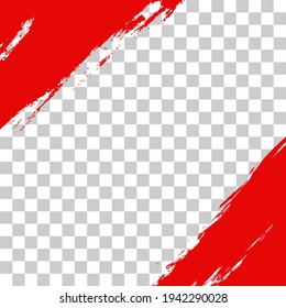 Social media frame or post template in grunge style. Square brush border, banner or poster for story or sale layout design. Vector illustration.