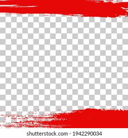 Social media frame or post template in grunge style. Square brush border, banner or poster for story or sale layout design. Vector illustration.