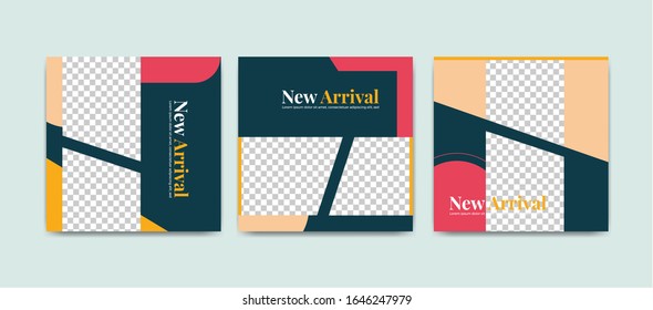 social media frame set, editable, marketing design, posting template. vector eps10
