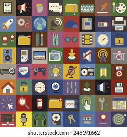 Social Media Funky Internet Symbols Icons Vector Concept