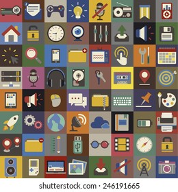 Social Media Funky Internet Symbols Icons Vector Concept