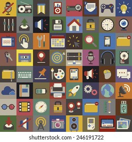 Social Media Funky Internet Symbols Icons Vector Concept
