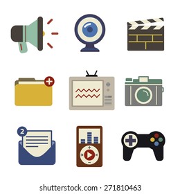Social Media Funky Internet Symbols Icons Vector Concept