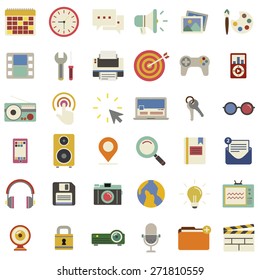 Social Media Funky Internet Symbols Icons Vector Concept