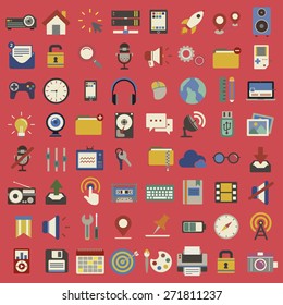 Social Media Funky Internet Symbols Icons Vector Concept