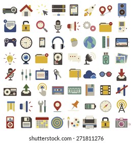 Social Media Funky Internet Symbols Icons Vector Concept