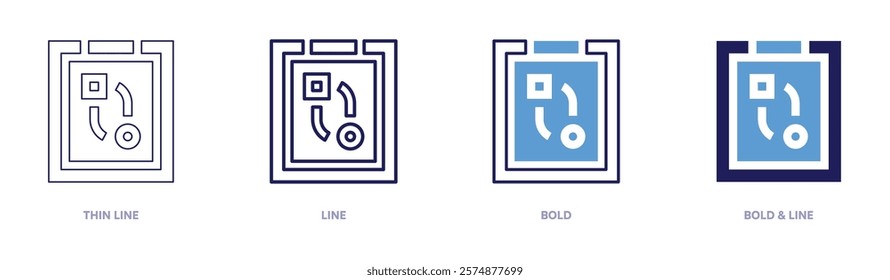 Social media funnel icon in 4 different styles. Thin Line, Line, Bold, and Bold Line. Duotone style. Editable stroke.