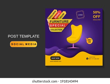 Social media furniture promotion template. EPS 10.