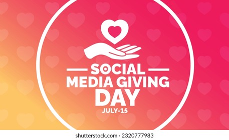 Social Media Giving Day background, banner, poster and card design template with standard color celebrated in july.