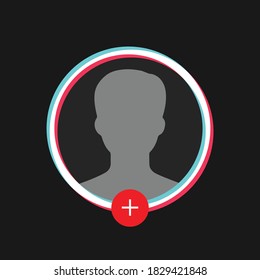 Social media Glitch user profile icon Vector Illustration 