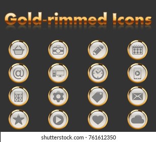 social media gold-rimmed icons for your creative ideas