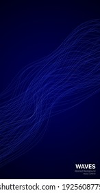 Social media gradient abstract background. Blue waves and lines. Vector illustration