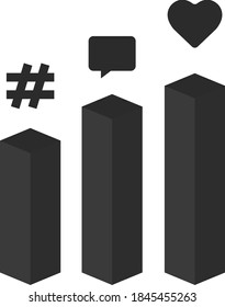 Graph-Diagramm für Social Media - Schwarze Farbleiste